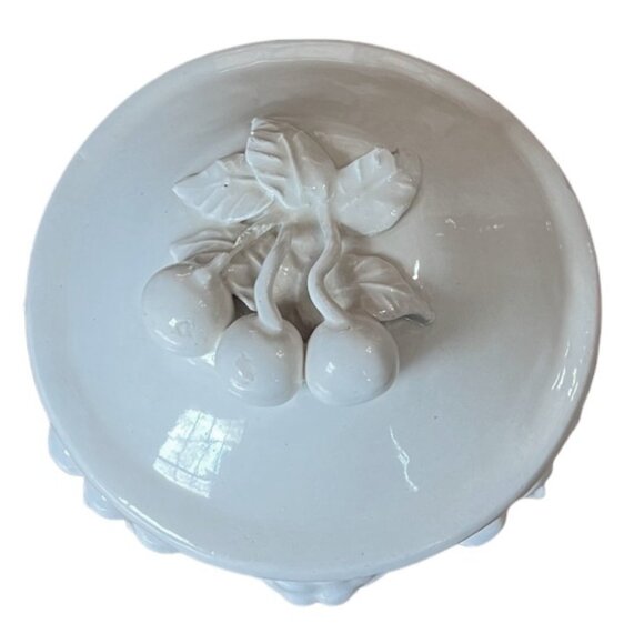 Vintage Ceramic Cherry Candy Dish with Lid, Made in Spain - Picture 2 of 8